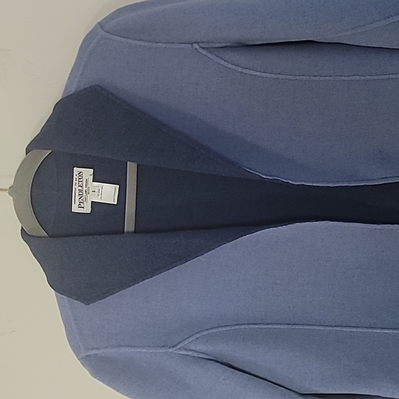 VTG Pendleton Open Front Merino Jacket Sz S Petite Outdoor Winter Essential - Picture 2 of 5